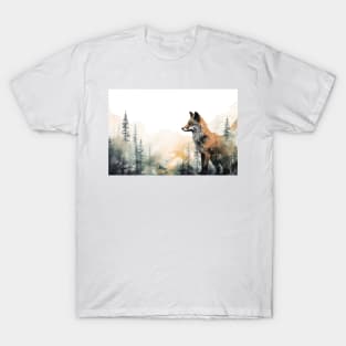 Boreal watercolor fox T-Shirt